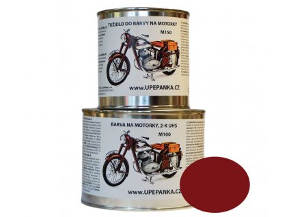 FARBY NA MOTORKY JAWA Originálne 2-K UHS farba M100, ČSN 8850 červená tmavšia