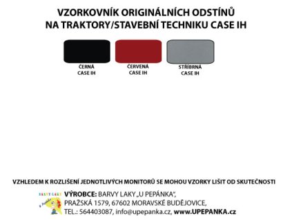 FARBY NA TRAKTORY CASE IH Originálny odtieň ČIERNA MAT 2-K Polyuretán, SET s tužidlom (Veľkosť 1,25kg SET s tužidlom)