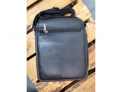 Pánská kožená taška, přes rameno, černá
