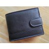 Pánská kožená peněženka černá s modrým prošitím
