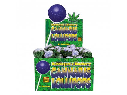 dr greenlove cannabis lollipops bubblegum blueberry