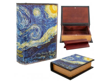 Upinsmoke stash book wooden storage box small starry night LRG