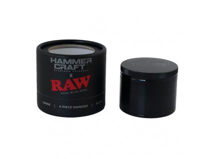 hammercraft raw rolling papers cnc grinder 63mm black large 01