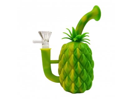 wholesale pineapple silicone bong with metal spoon and removable pieces 18cm 1
