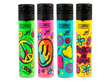 wholesale clipper jet flame lighters hippie world 24pcs display