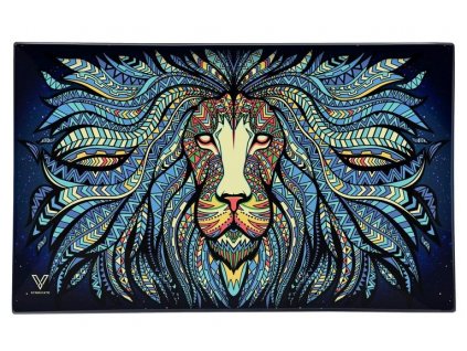 V SYNDICATE GLASS TRAY LARGE TRIBAL LION LRG++