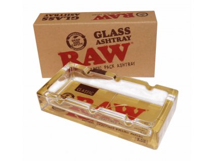 raw classic pack glass ashtray LRG