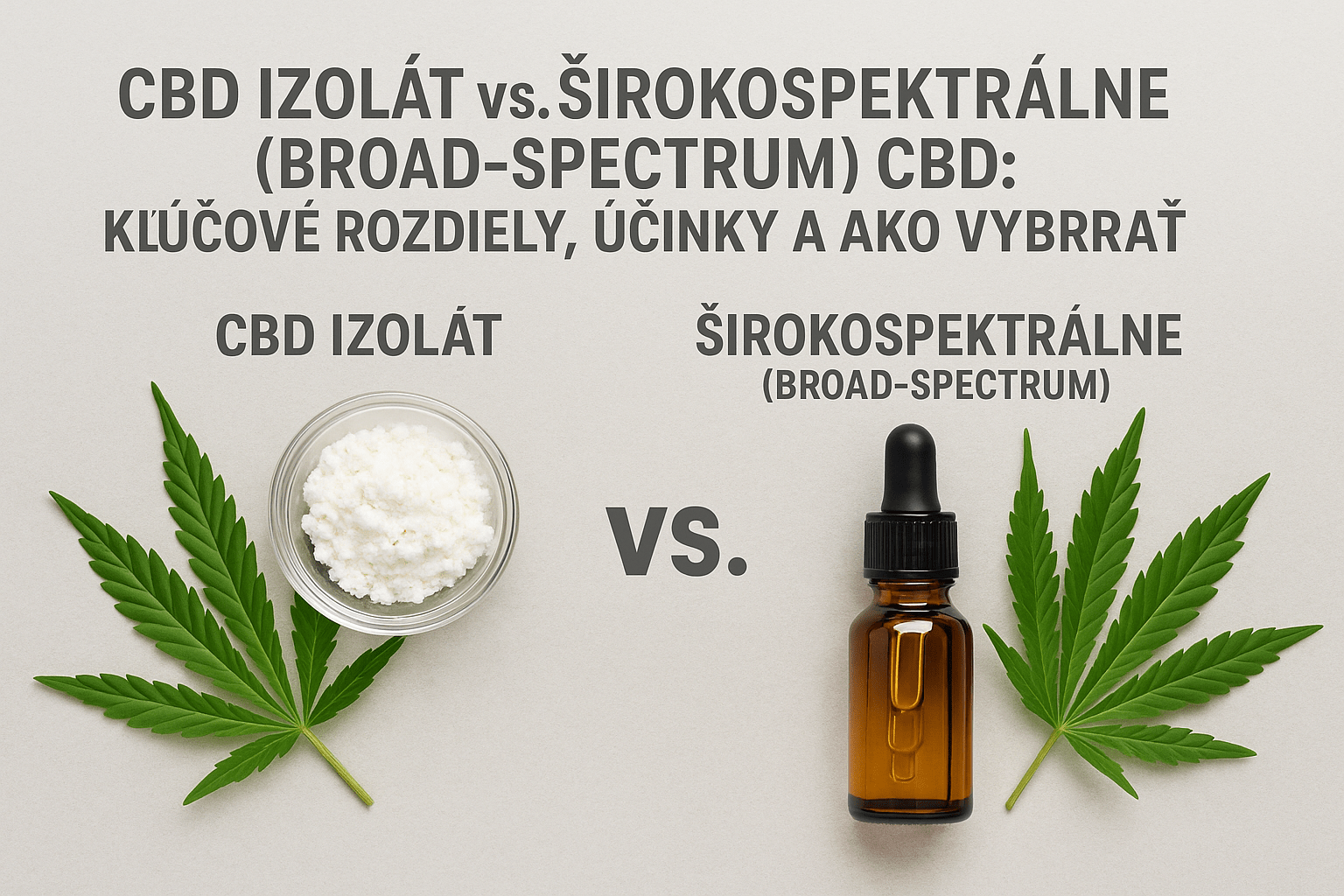 CBD izolát vs. širokospektrálne (broad-spectrum) CBD: kľúčové rozdiely, účinky a ako si vybrať