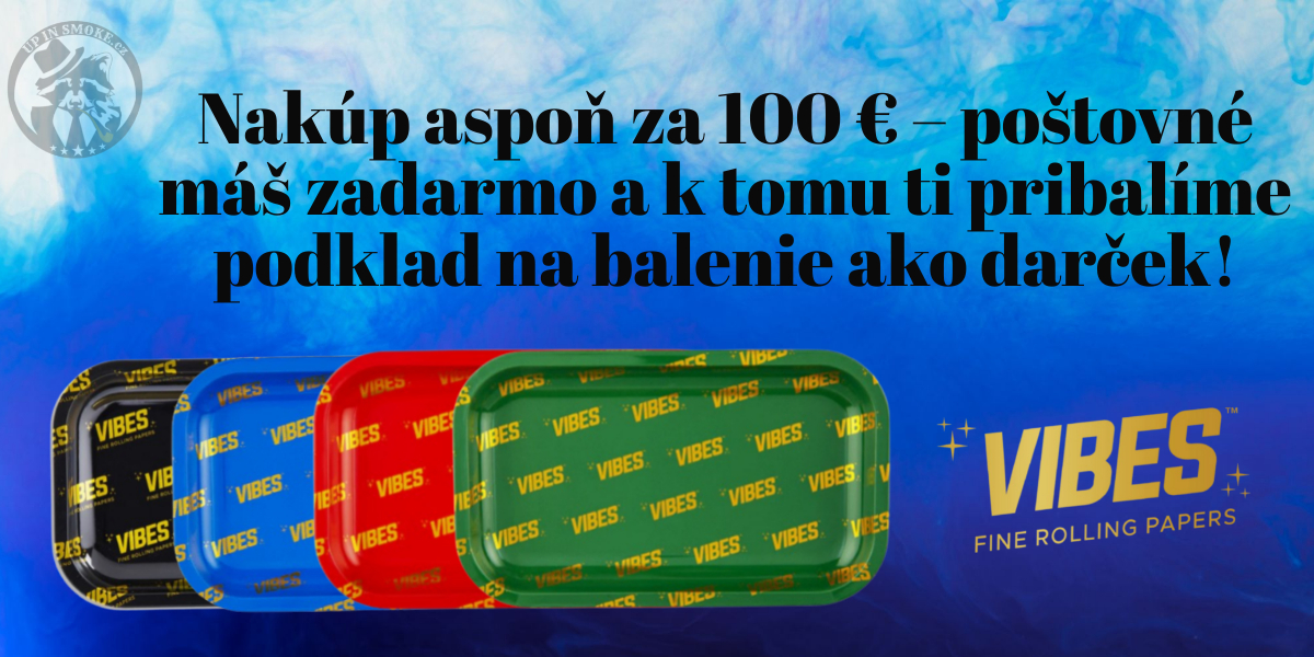 Nakúp aspoň za 100 € – poštovné zadarmo a balicí podklad ako darček! Len na Upinsmoke.sk