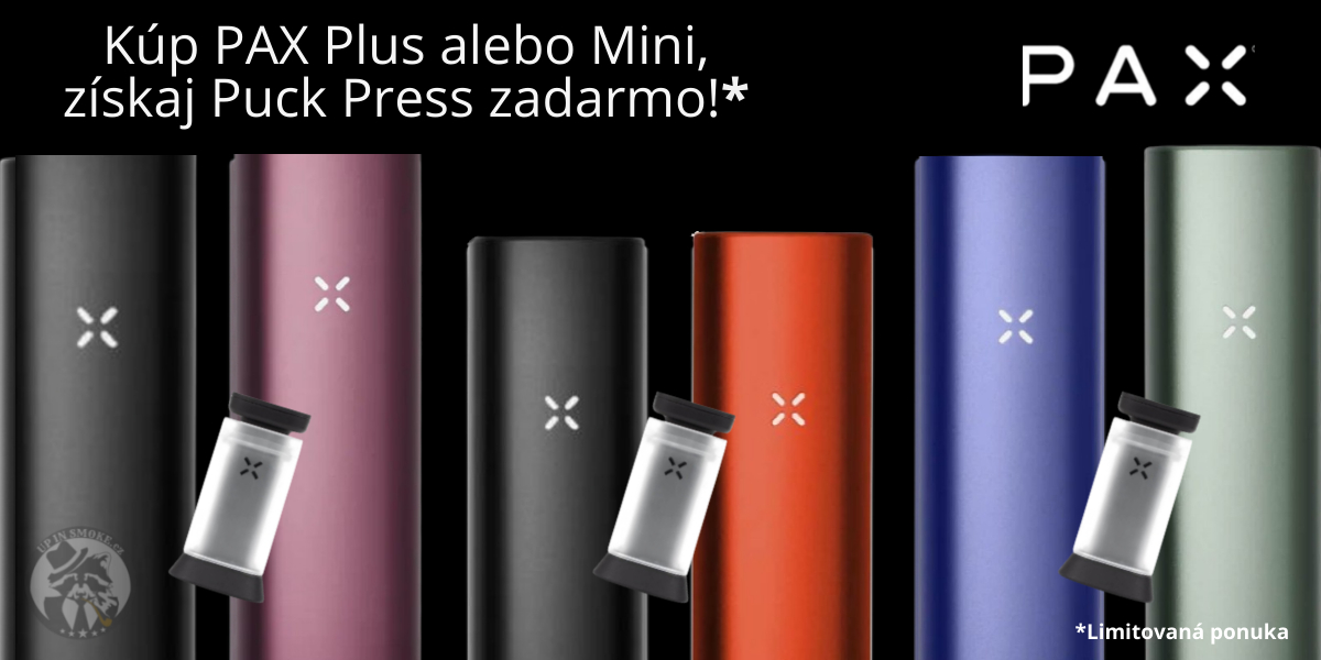Akcia na Upinsmoke.cz – pri kúpe vaporizéra PAX Plus alebo PAX Mini získate darček zadarmo Puck Press.