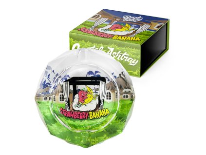 Sklenený popolník Best Buds® Strawberry Banana v darčekovej krabičke 36-587
