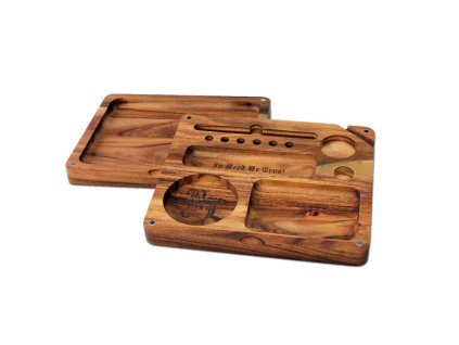 Dvojdielna drevená krabička z akáciového dreva Black Leaf 4250153652922 36-847