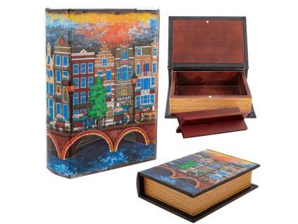 Drevená krabička Stash Book - Amsterdam 36-886