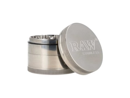 raw 4 piece herb grinder 50mm diameter stainless steel (4)
