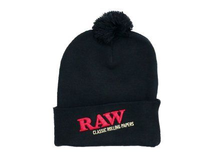 wholesale raw classic rolling papers pompom knit hat black LRG