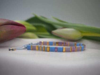 tila miyuki naramek ruzovo fialovo sedo modro zlaty 1