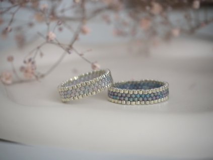 damsky sity miyuki prsten blue gray rainbow 1