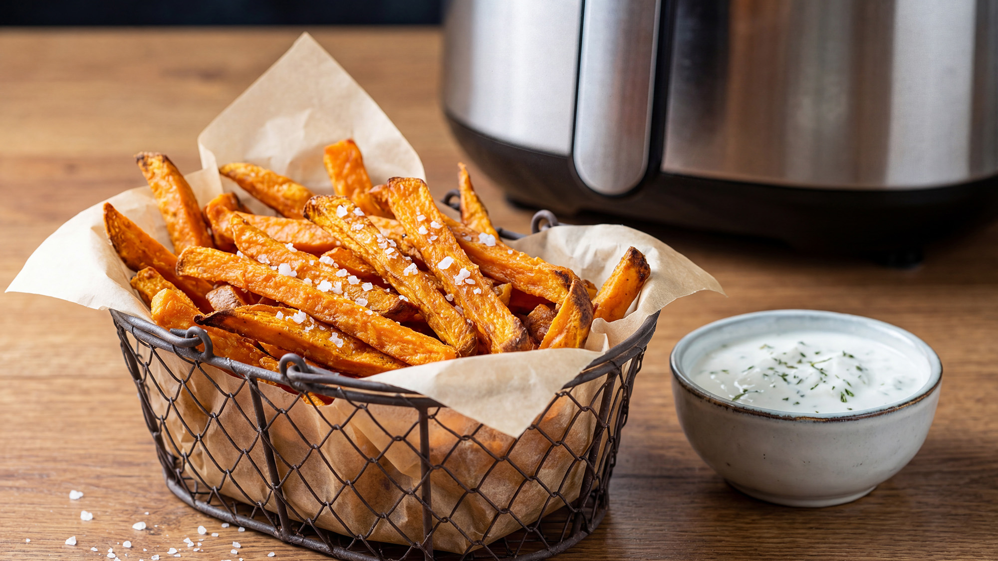 Batátové hranolky v horkovzdušné fritéze