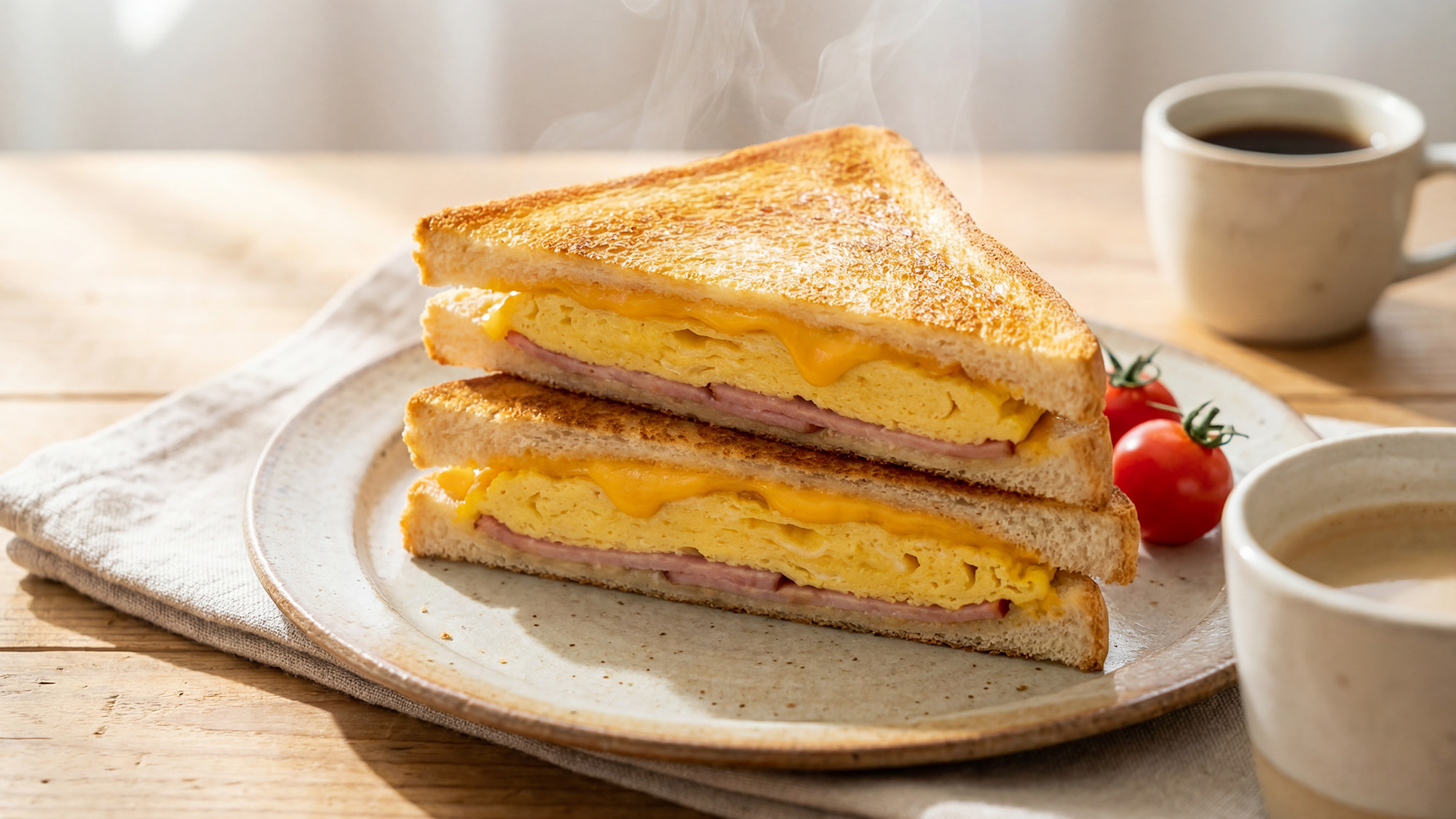 Zapečený toust s omeletou