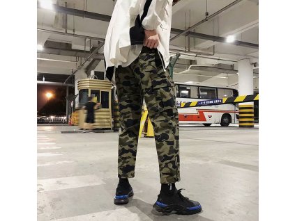 Wholesale Hip Hop Reflective Panel Camo Cargo (2)