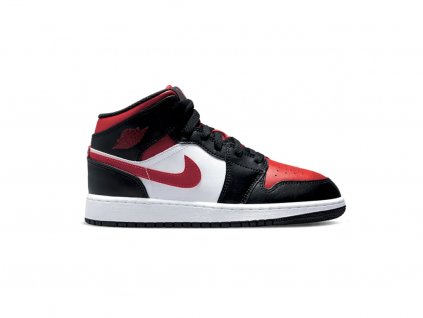 Air Jordan 1 Mid Black Fire Red (GS)