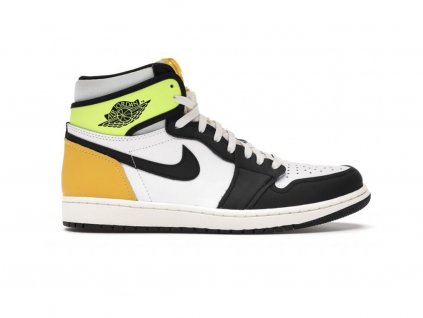 Jordan 1 Retro High White Black Volt University Gold