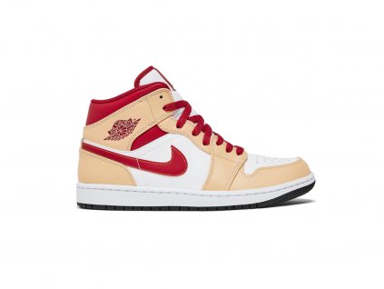 Jordan 1 Mid Light Curry Cardinal (GS)