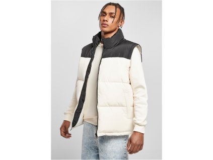 Block Puffer Vest / Bílo-černá péřová vesta