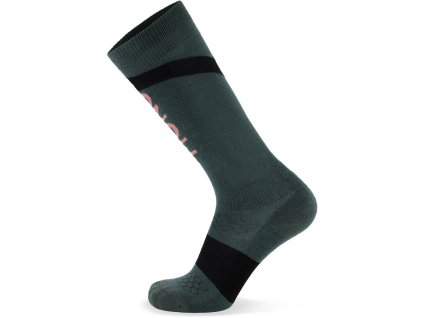 merino ponožky Mons Royale ULTRA CUSHION MERINO SNOW SOCK burnt sage / black