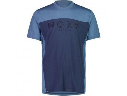 Pánské funkční bajkové triko Mons Royale Redwood Enduro VT blue slate/midnight