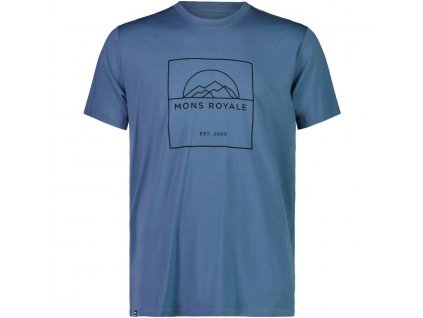 Pánské funkční triko Mons Royale Icon Blue Slate