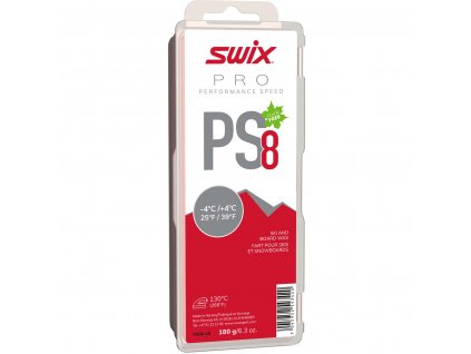 Skluzný vosk Swix Performance Speed, PS8 červený,-4/+4°C, 180g