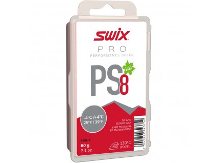 Skluzný vosk Swix Performance Speed, PS8 červený,-4/+4°C, 60g