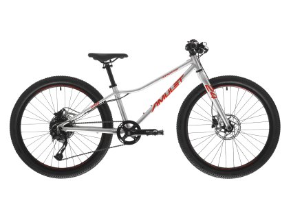 Dětské kolo Amulet Youngster SH 24" alu brushed transparent/red 2025