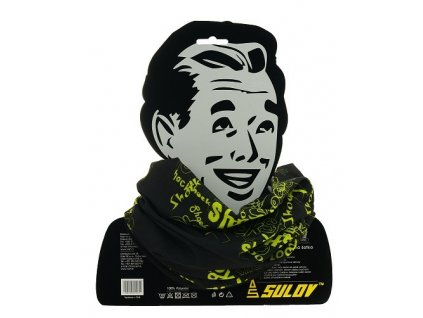 Sportovní šátek s flísem SULOV, černo-zelený