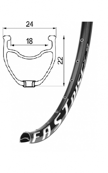 ráfek REMERX FAST DISC 559x18 32děr černý nýt