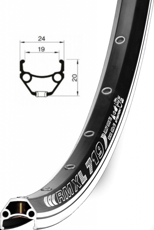 ráfek REMERX DRAGON 719 V-brake 584x19 32děr černý nýt