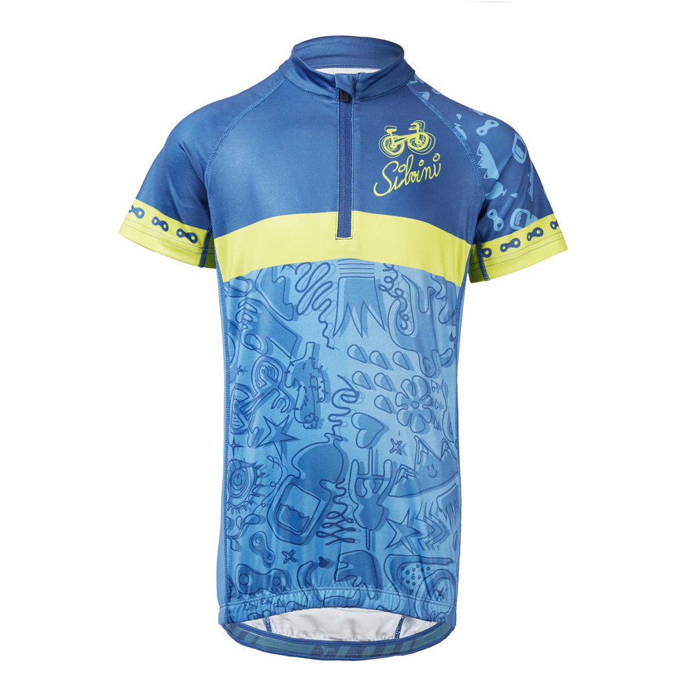 Cyklistické dětské dresy Silvini Scrivia blue/lime Velikost: 110-116