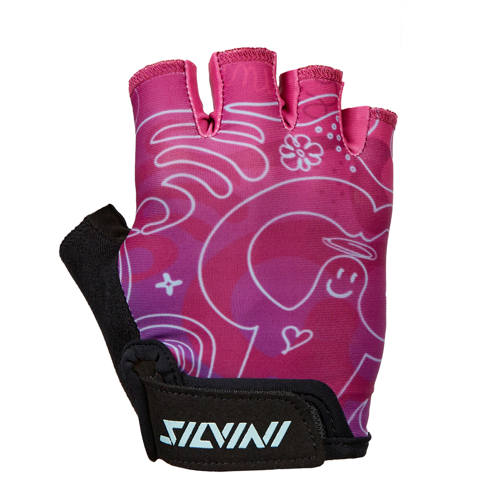 R2 Cyklistické dětské rukavice Silvini Punta Black/fuchsia Velikost: 7-8Y