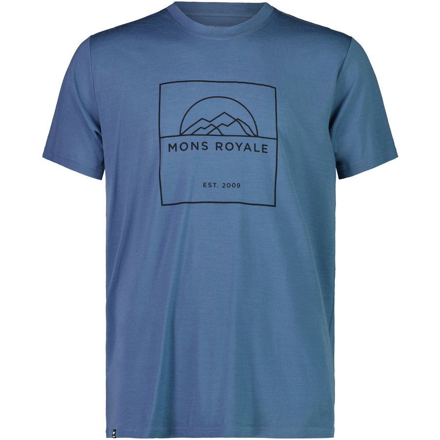 Pánské funkční triko Mons Royale Icon Blue Slate Velikost: XL