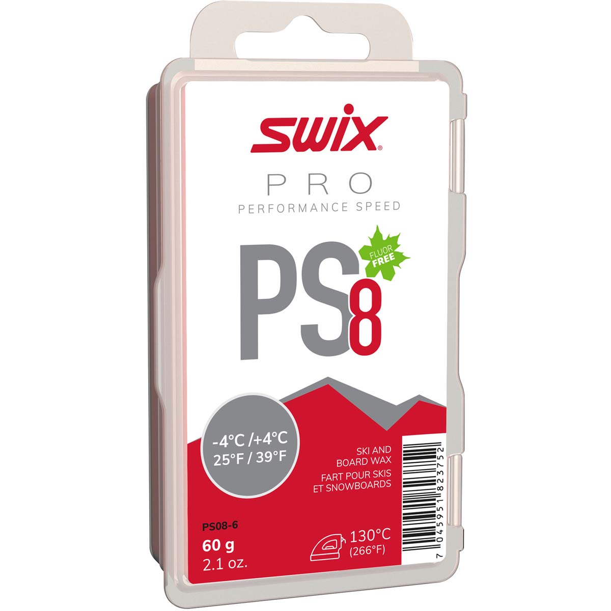 Skluzný vosk Swix Performance Speed, PS8 červený,-4/+4°C, 60g