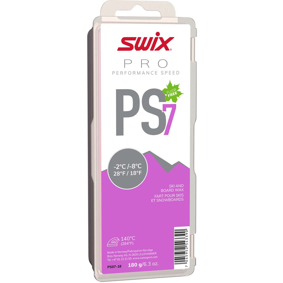 Skluzný vosk Swix Performance Speed, PS7 fialový, -2°C/-8°C,180g