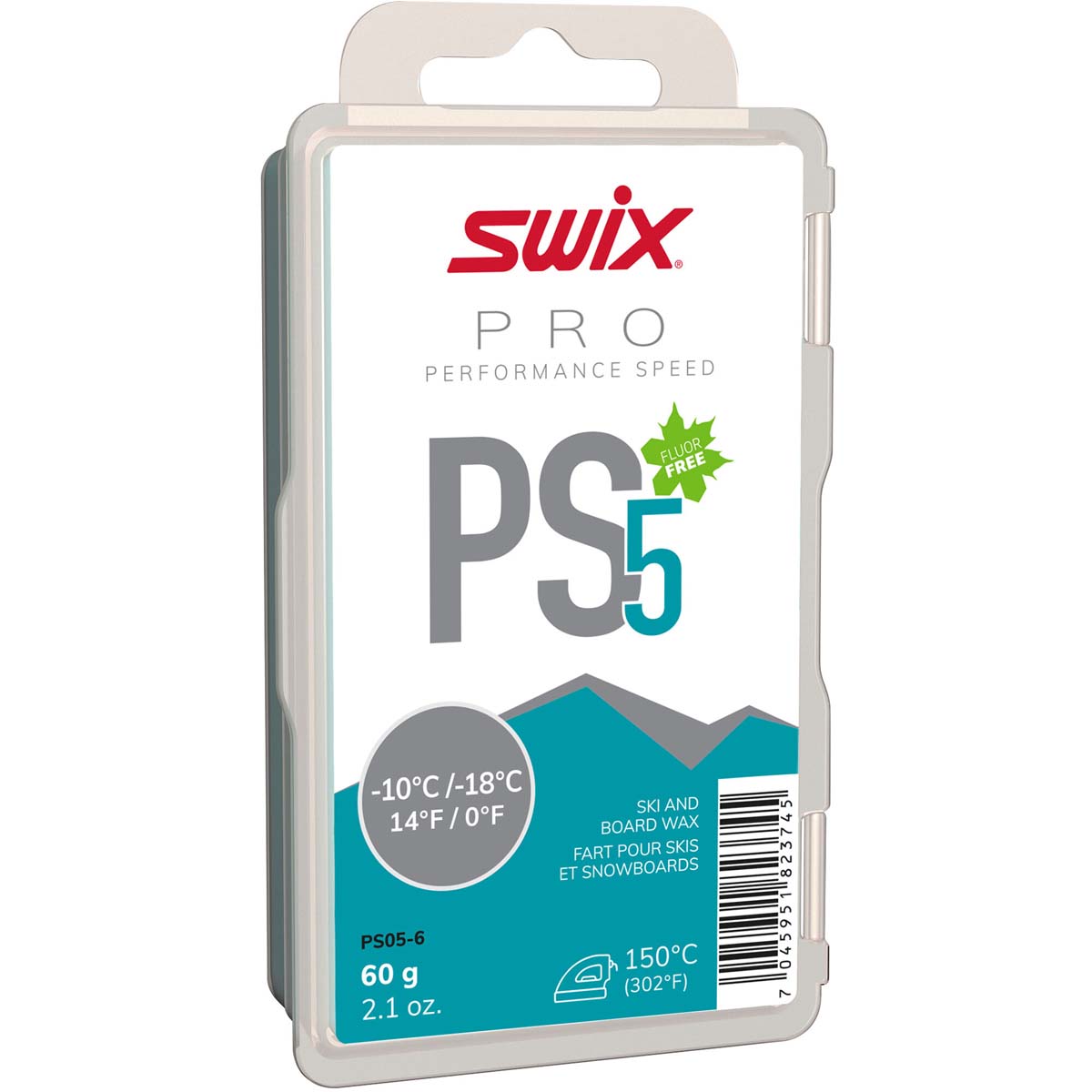 Skluzný vosk Swix Performance Speed, PS5 tyrkysový, -10°C/-18°C, 60g