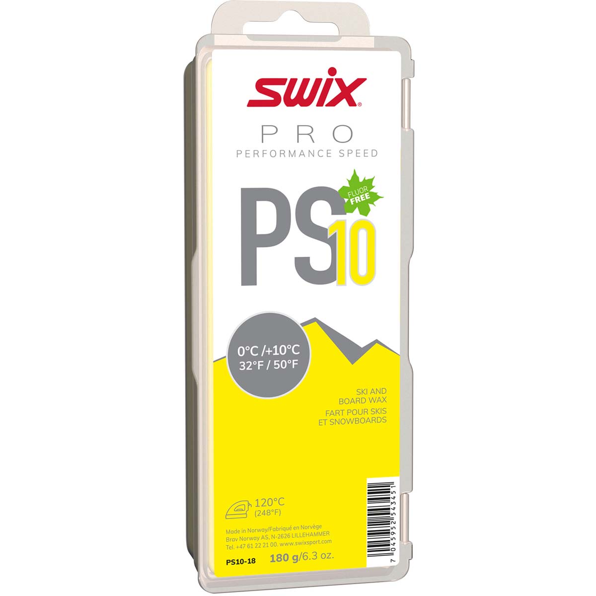 Skluzný vosk Swix Performance Speed, PS10 žlutý, 0/+10°C,180g