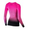 funkční triko dámské dlouhé růžová/černá  S (Velikost S)
