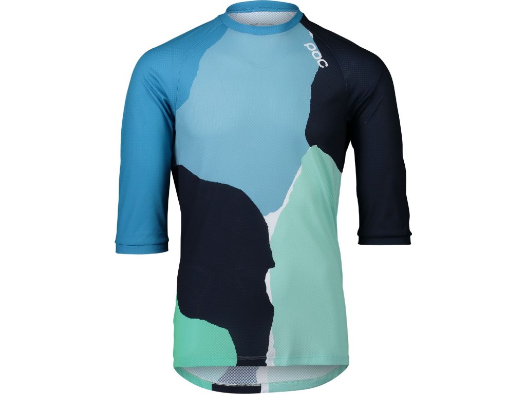 POC MTB Pure 3/4 Jersey - Color Splashes Multi Basalt Blue