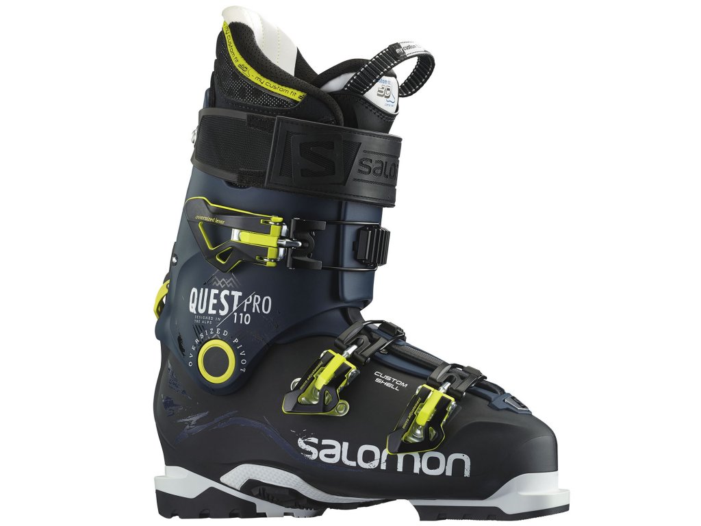 salomon quest pro 110 ski boots 2016 black dark blue side