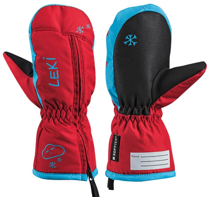 Leki Little Snow Mitt - red/cyan Velikost: 4