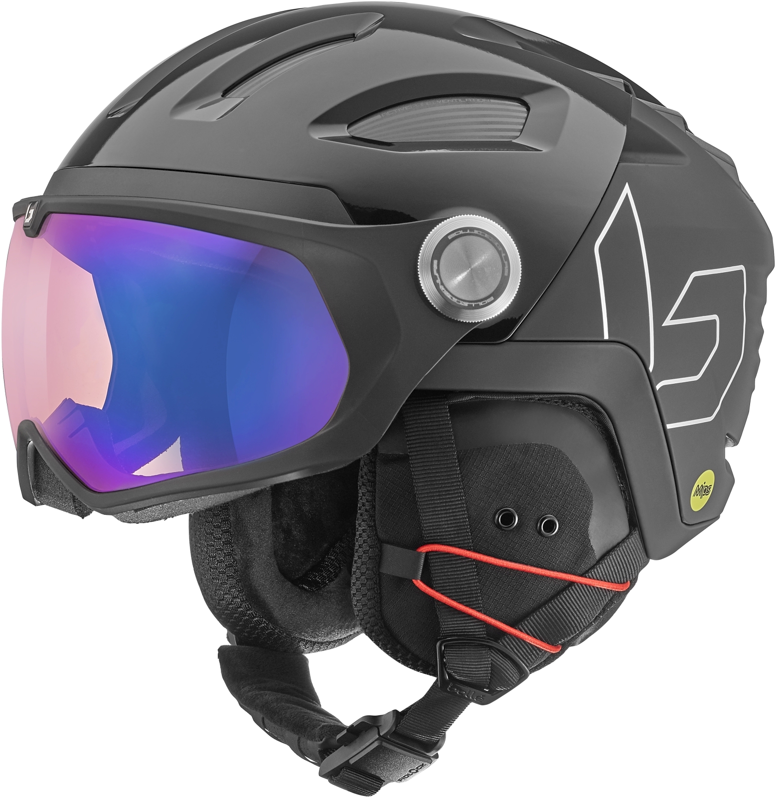BOLLE Bollé V-Ryft MIPS - Black Shiny/Phantom Blue Cat 1 to 3 Velikost: 55-59 cm