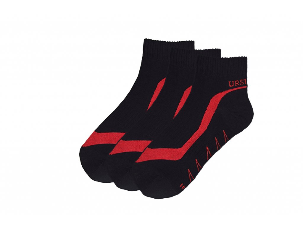 Ponožky se stříbrem sportovní červené 3 páry